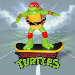 PLAYMATES TOYS TMNT Rechargeable RC Cawabunga Skateboarding Action Figure